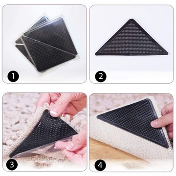 ПРОТИВОСКОЛЬЗЯЩИЕ НАКЛАДКИ ДЛЯ КОВРОВ И КОВРОВ 8 ШТ.