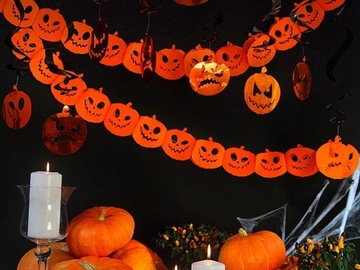 Zestaw Balony girlanda dynie baner gadżety dekoracje na Halloween 30balonów