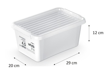 POJEMNIK PUDEŁKO ORGANIZER Z POKRYWĄ 4,5 l white