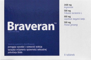 TABLETKI Braveran POTENCJA Sprawność Seksualna EREKCJA dla Mężczyzn