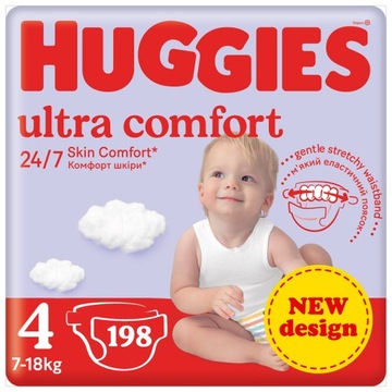 3x Pieluchy HUGGIES Ultra Comfort 4 7-18kg 66 szt