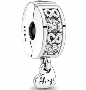 Charms Klips always cyrkonie Pavé srebro 925