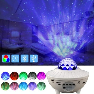 LED BLUETOOTH USB STARS ПРОЕКТОРНАЯ ЛАМПА БЕЛАЯ