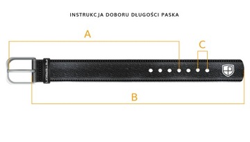 PETERSON elegancki pasek męski skórzany dwustronny