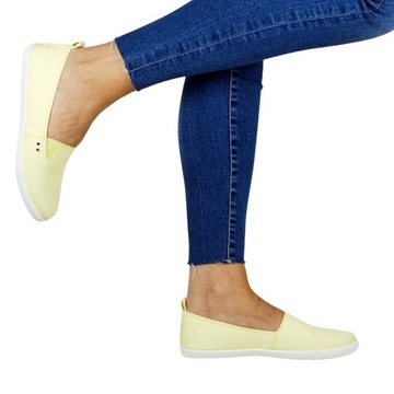 TENISÓWKI NA WIOSNE LATO LEKKIE WSUWANE SLIP ON BUTY SPORTOWE YELLOW MODNE