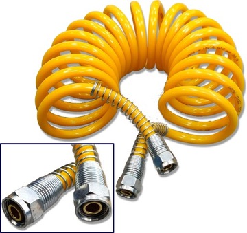 ЖЕЛТЫЙ ПНЕВМАТИЧЕСКИЙ СПИРАЛЬНЫЙ ШЛАНГ 5,5 М GW M18 ПРИЦЕПЫ
