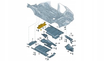 ЗАЩИТА ПОЛА ШАССИ ЛЕВЫЙ ПЕРЕДНЯЯ ЧАСТЬ AUDI 8R0825201C 
