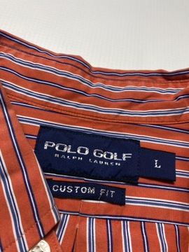 POLO Ralph Lauren GOLF CUSTOM FIT ORYGINALNA KOSZULA W PASKI rozmiar L