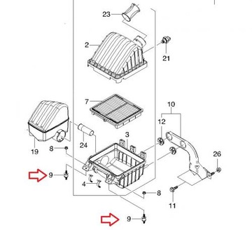 SPOJOVNÍK DRŽÁK FILTRU VZDUCHU DAEWOO MATIZ