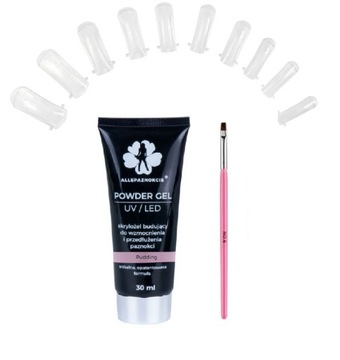 Akrylożel 2w1 tubka 30ml + formy + pędzelek