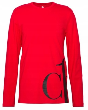Calvin Klein _ Męski Czerwony Longsleeve Logo CK RED _ M