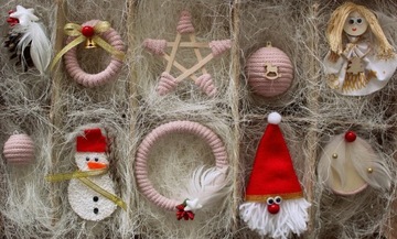 CHOINKA DREWNIANA 220CM NA ŚCIANĘ Z OZDOBAMI 40SZT