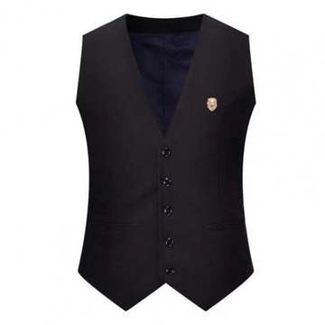 New Men'S Suit Vest Slim Fit Solid Color Sleeveles