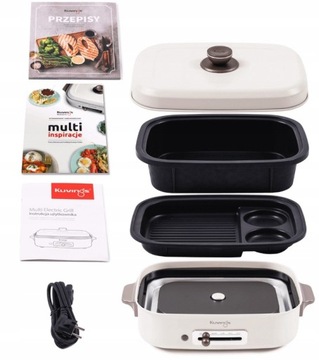 MULTIGRILL KUVINGS ELEKTRYCZNY STOŁOWY CERAMIC PLUS KREMOWY