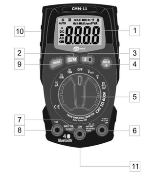 SONEL CMM-11 Wielofunkcyjny Multimetr Cyfrowy Ręczny + Akcesoria Zestaw