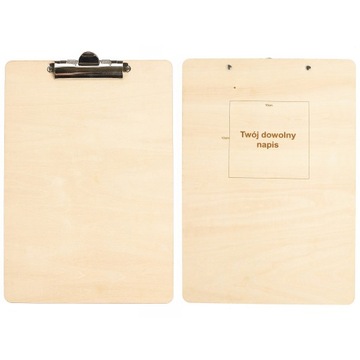 CLIPBOARD DREWNIANY A3 PODKŁADKA GRAWER LOGO DESKA POD PAPIER