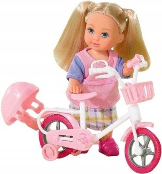LALKA EVI Z KASKIEM NA ROWERZE MY FIRST BIKE SIMBA