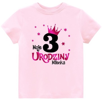 Koszulka T-SHIRT URODZINY 3 LATA IMIĘ r. 98