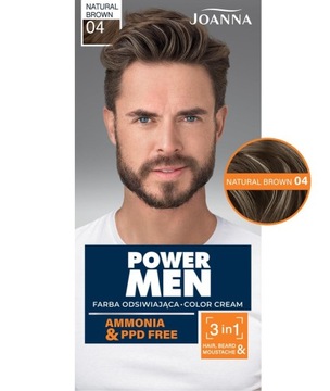 JOANNA MEN FARBA 3w1 WŁOSY BRODA WĄSY 04 NAT BRĄZ