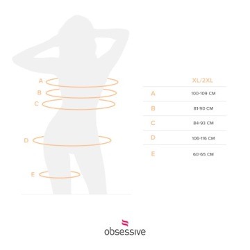 Секс-шоп PLUS SIZE женское боди открытое эротическое нижнее белье Obsessive XL/XXL