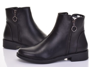КОЖАНЫЕ БОТИНКИ ЖЕНСКИЕ, ПЛОСКИЙ КАБЛУК, МОЛНИЯ, МОДНЫЕ, УДОБНЫЕ