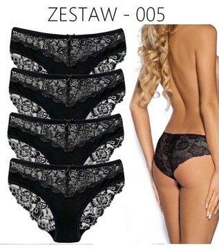 4x MAJTKI KORONKOWE Figi Bawełniane JAKOŚĆ - M/L