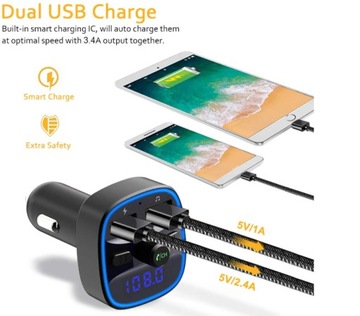 FM-ПЕРЕДАТЧИК BLUETOOTH ЗАРЯДНОЕ УСТРОЙСТВО MP3 SD 2xUSB