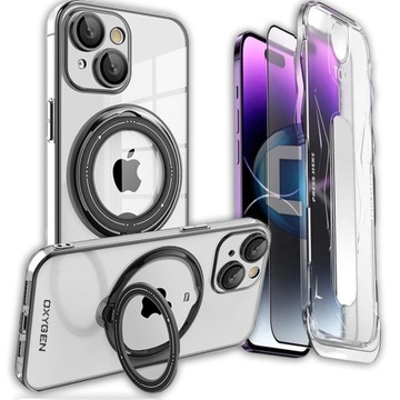 Etui Case OXYGEN MAGSafe do Apple iPhone 15 PLUS + szkło z ramką montażową