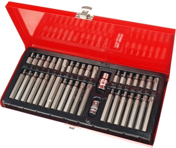 ZESTAW BITÓW IMBUS - TORX - SPLINE - KLUCZE 40 EL. + METALOWA SKRZYNKA