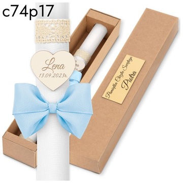 КРЕЩЕННАЯ СВЕЧА КОРОБКА ДЛЯ СВЕЧИ КРЕЩЕНИЯ - Сувенир на Святое Крещение IHS