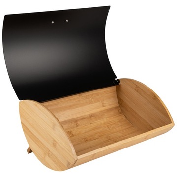 ЧЕРНАЯ ХЛЕБНАЯ КОРОБКА БАМБУК ДЕРЕВЯННЫЙ КОНТЕЙНЕР ДЛЯ ХЛЕБА СТАЛЬ