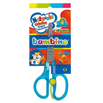 BAMBINO NOŻYCZKI SZKOLNE BEZPIECZNE DLA LEWORĘCZNYCH Z ODBOJNIKIEM