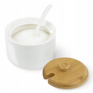 МАСЛЕНКА САХАРНИЦА КЕРАМИКА БАМБУК БЕЛАЯ