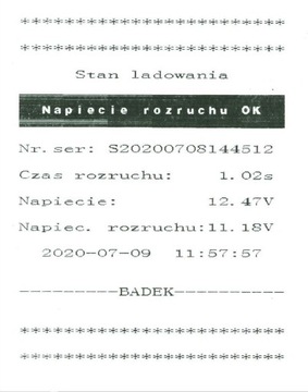 tester diagnostyczny BDT7000 tester akumulatorów IDEAL tester z drukarka