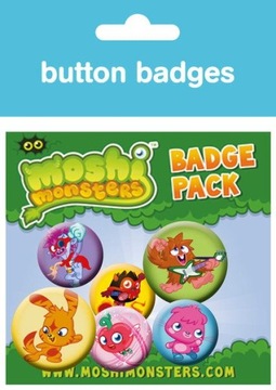 Przypinki do ubrań Moshi Monsters 6 szt na plecak