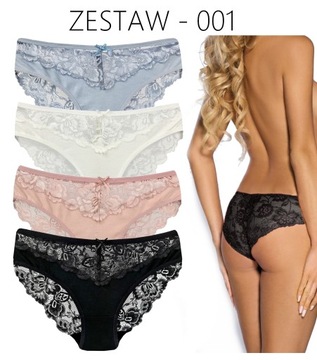 4x MAJTKI KORONKOWE Figi Bawełniane JAKOŚĆ - M/L