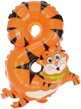BALON FOLIOWY CYFRA 8 OSIEM KOTEK URODZINY 46 CM