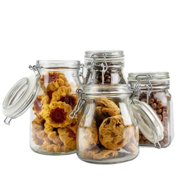 БАНКА СТЕКЛЯННАЯ ГЕРМЕТИЧНАЯ СО СТЕКЛЯННОЙ КРЫШКОЙ 1,1 Л.