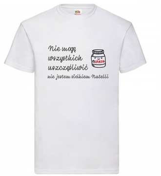 Koszulka Śmieszny tekst Nutella Prezent KM13W r M
