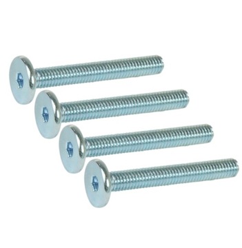 100x wkręt metryczny M6 x 50 mm ocynk biały z łbem walcowym, śruba meblowa