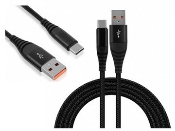 TYP-C USB C WYTRZYMAŁY OPLOT KABEL SZYBKIE ŁADOWANIE WZMACNIANY QC 1,2m
