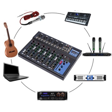 7-kanałowy Live Audio USB bluetooth Mixer Audio