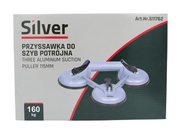 UCHWYT ALUMINIUM DO TRANSPORTU SZYB POTRÓJNY 160 KG TRZY PRZYSSAWKI Ø 115