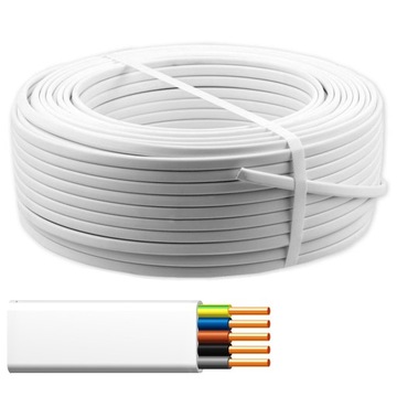 Przewód INSTALACYJNY płaski DRUT kabel YDYp 5x2,5 450/750V POLSKI za metr