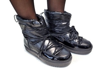 HY845 ЧЕРНЫЕ СНЕЖНЫЕ БОТИНКИ С УТЕПЛЕНИЕМ, Размер 41