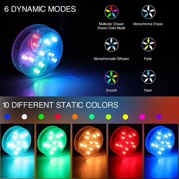 4 ЛАМПЫ ДЛЯ БАССЕЙНА 2 ДИСТАНЦИОННЫХ ПОДВОДНЫХ СВЕТОДИОДНЫХ СВЕТОДИОДА RGB IP68