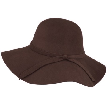 ШЛЯПА ВОЙЛОЧНАЯ ЖЕНСКАЯ С БОЛЬШИМИ ПОЛЯМИ КОРИЧНЕВАЯ БОХО коричневая