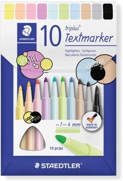 Zakreślacze Staedtler 362 FLAMASTRY 10 SZT PASTEL