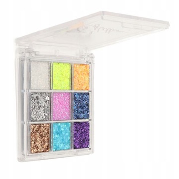 Палитра теней с блестками 9 цветов.