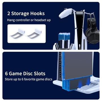 Многофункциональная охлаждающая подставка для консоли PS5 Slim Disc/Digital